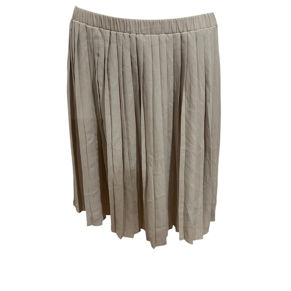 Max Studio Tan Midi A-Line Skirt - Picture 1 of 9